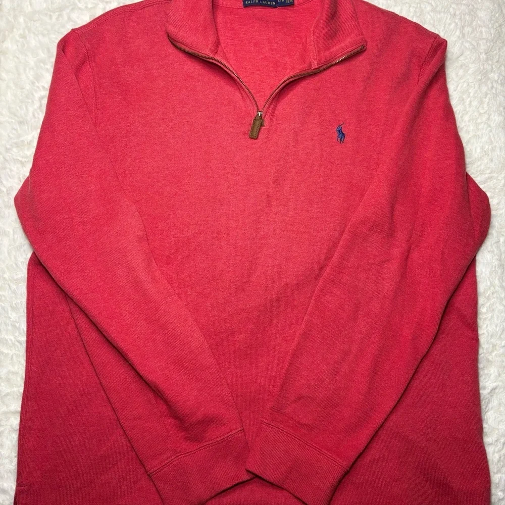 Ralph Lauren Men's Red Zip-Up Sweater